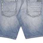 BROADWAY Mens Denim Blue Casual Shorts L W34 Distressed Cotton Blend