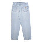 CARHARTT Blanket Lined Mens Relaxed Light Blue Denim Jeans W34 L30 Workwear