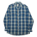 LL BEAN Mens Blue & Brown Plaid Shirt L Cotton Long Sleeve Casual