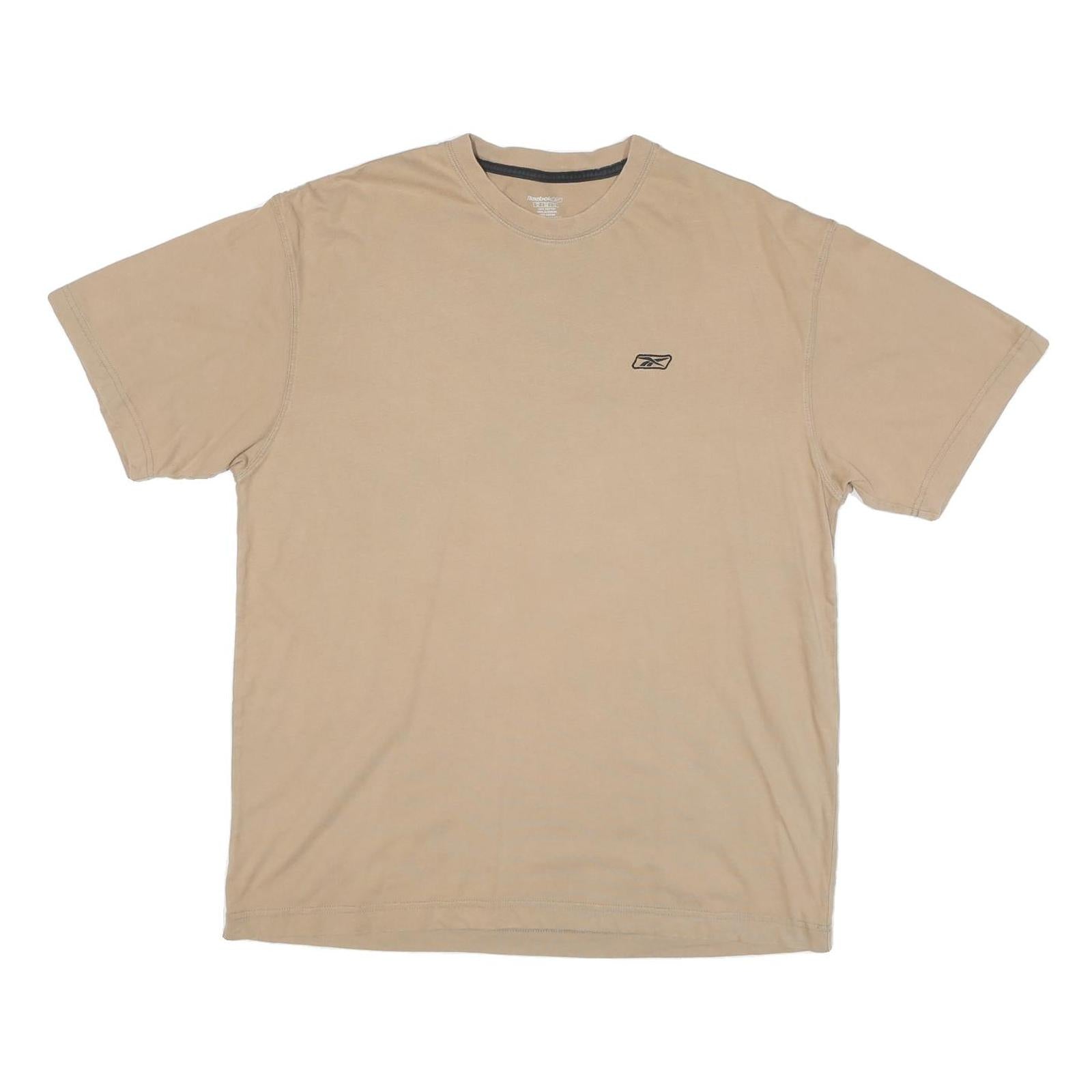 REEBOK Mens Beige XL T-Shirt Short Sleeve Crew Neck Cotton Blend Casual Wear