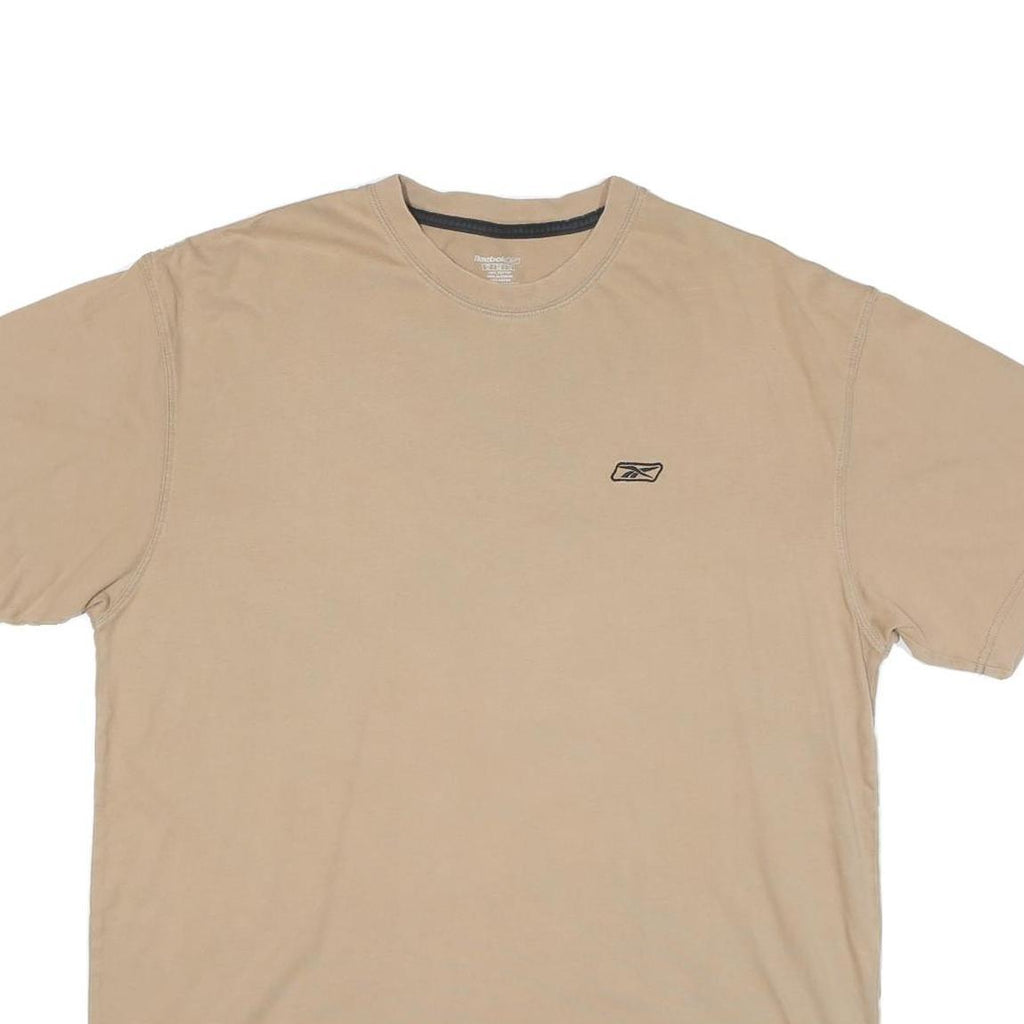 REEBOK Mens Beige XL T-Shirt Short Sleeve Crew Neck Cotton Blend Casual Wear