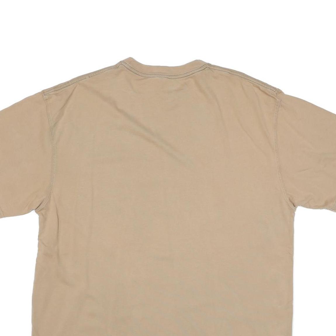 REEBOK Mens Beige XL T-Shirt Short Sleeve Crew Neck Cotton Blend Casual Wear