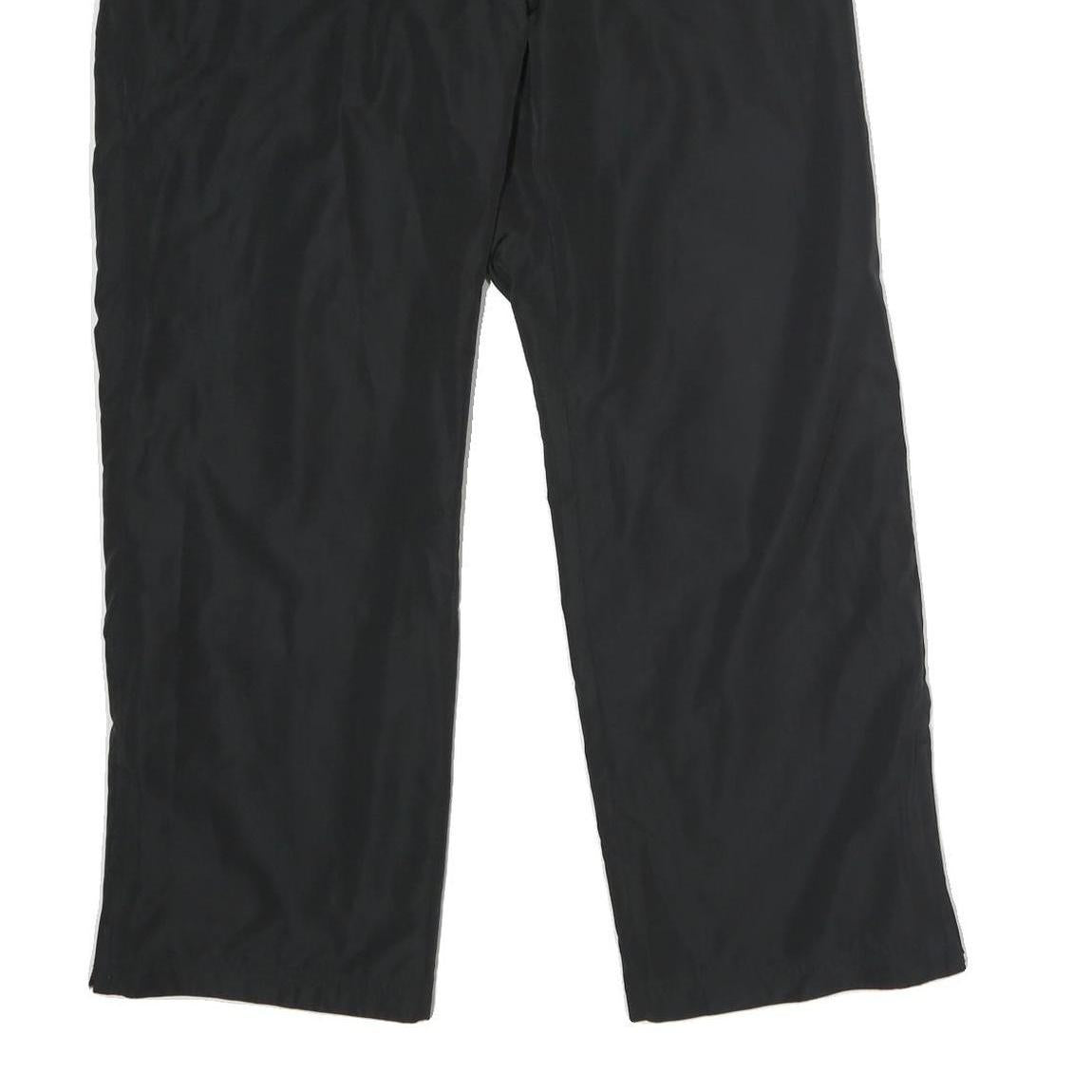 REEBOK Womens Black Polyester Regular Fit Straight Leg Trousers W36 L29 Sports