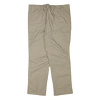 Mens Beige Polyester Blend Regular Fit Straight Leg Trousers W37 L28 Casual Zip