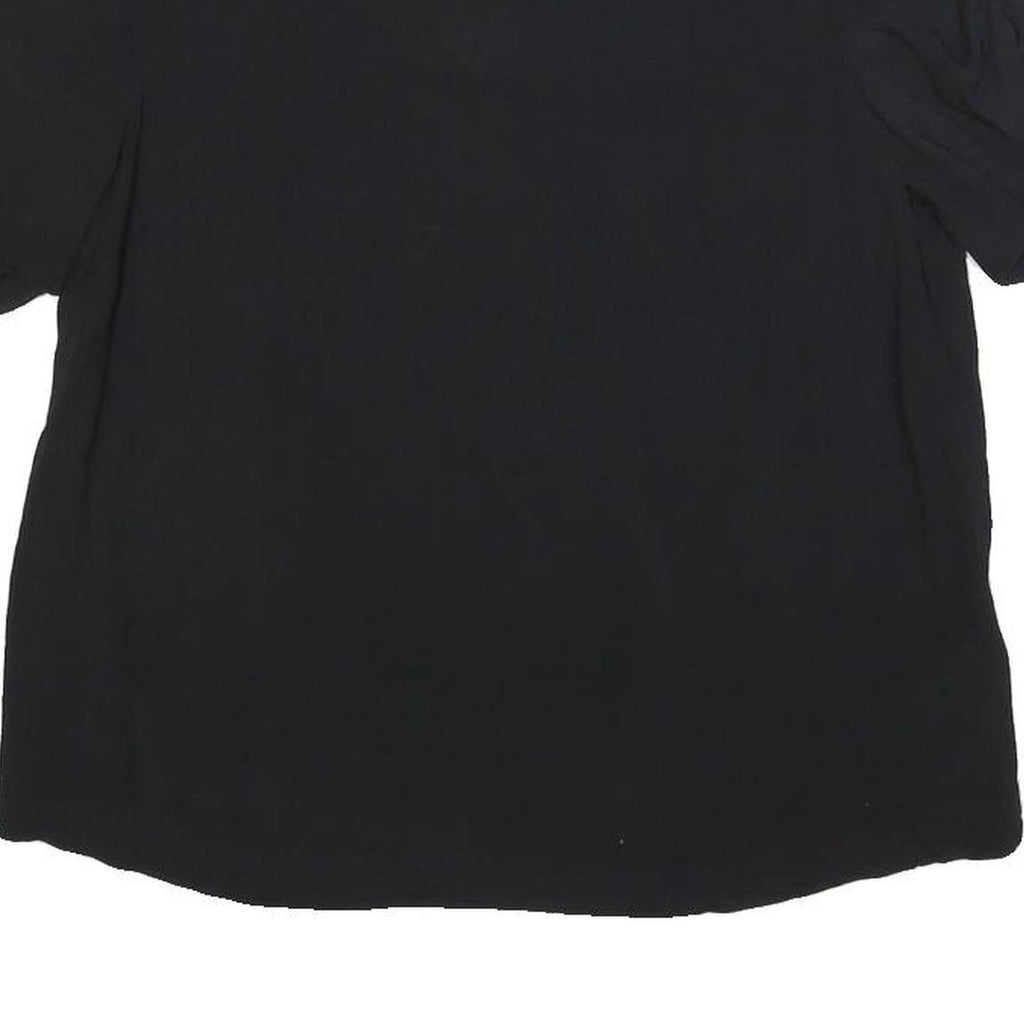 WHISTLES Womens Black Puff Sleeve Top Short Sleeve Round Neck UK 10
