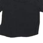 WHISTLES Womens Black Puff Sleeve Top Short Sleeve Round Neck UK 10