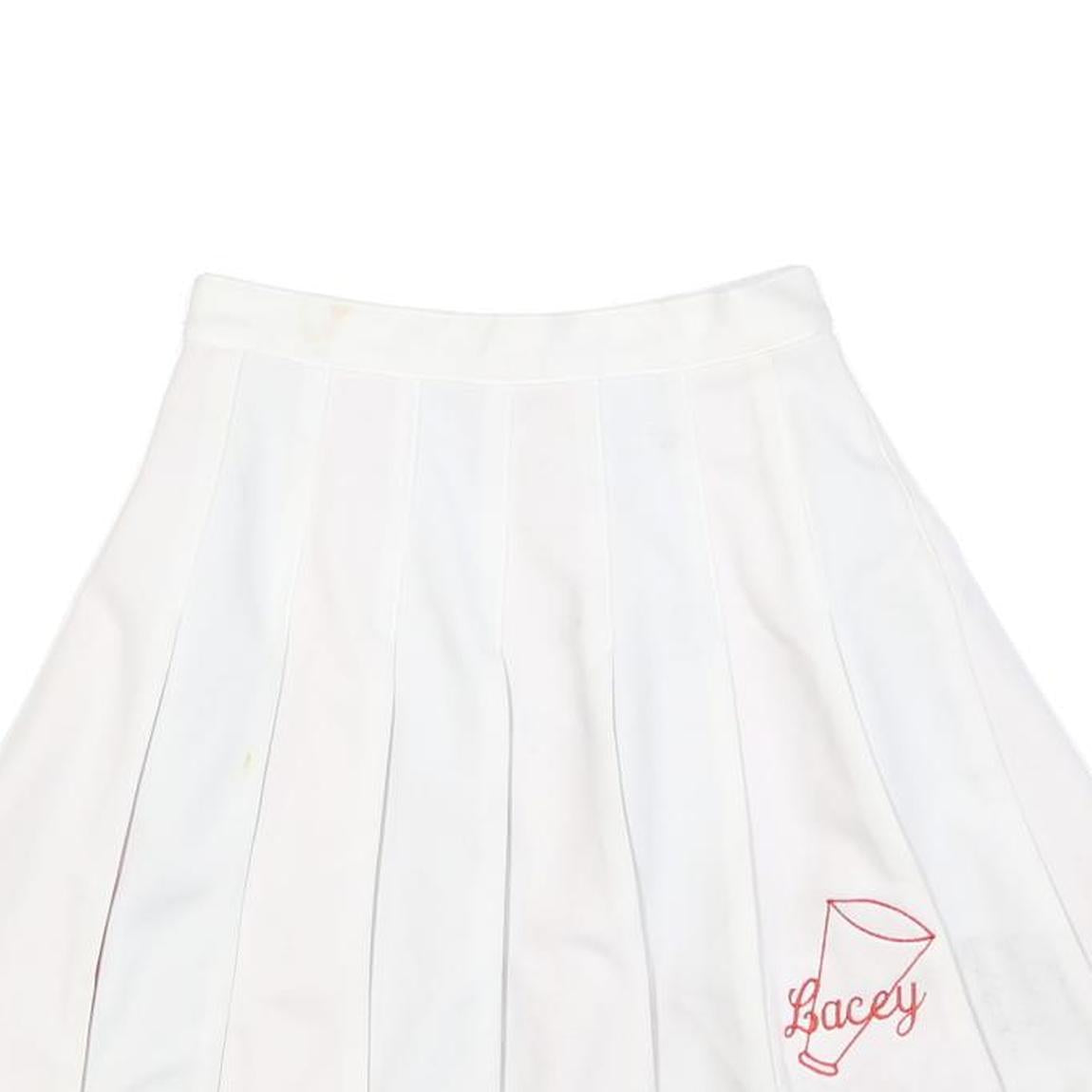 GD Womens White & Red Pleated Short Polyester Blend Skirt XS Cheerleader Style