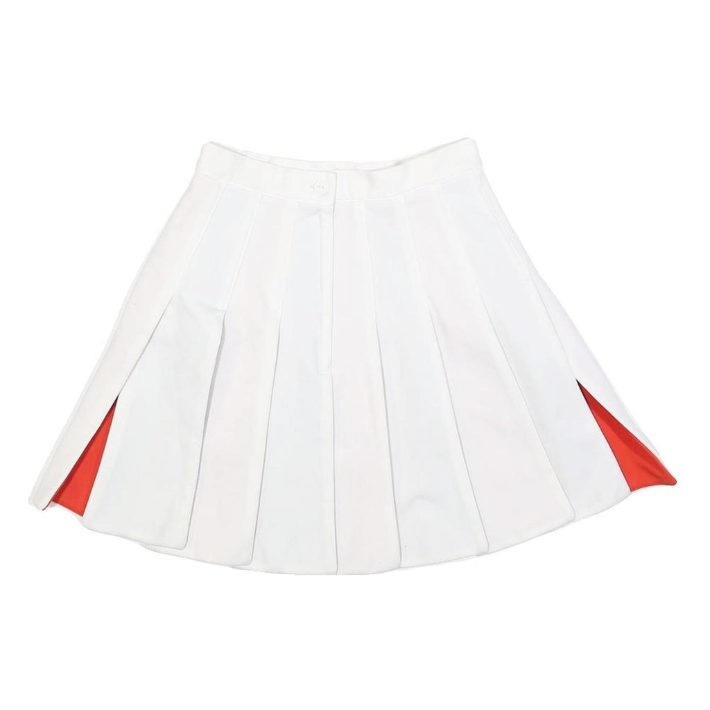 GD Womens White & Red Pleated Short Polyester Blend Skirt XS Cheerleader Style