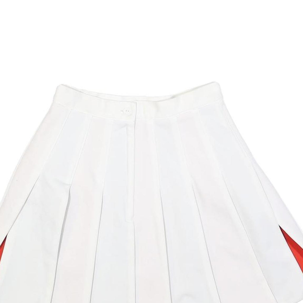 GD Womens White & Red Pleated Short Polyester Blend Skirt XS Cheerleader Style