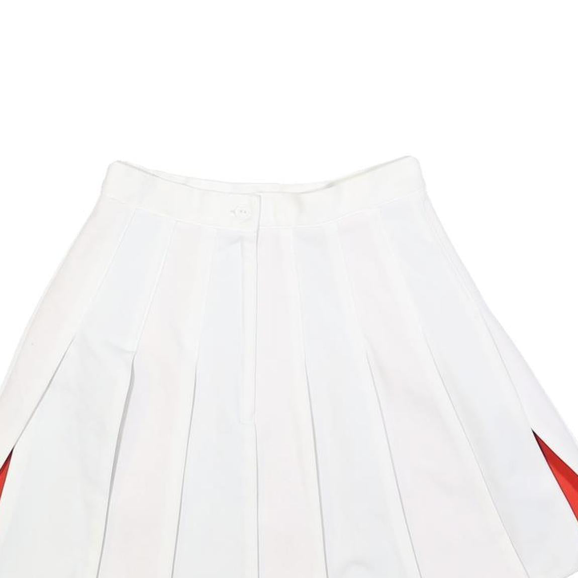 GD Womens White & Red Pleated Short Polyester Blend Skirt XS Cheerleader Style