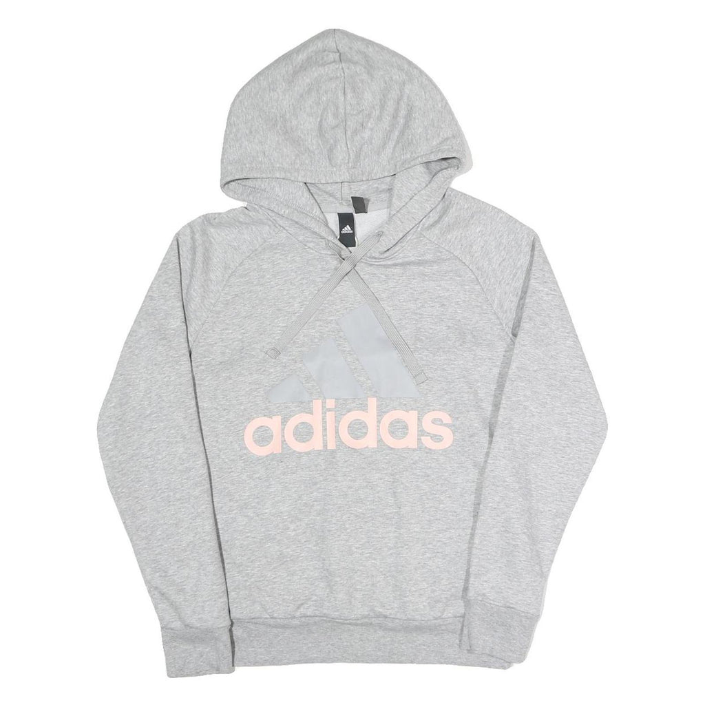 ADIDAS Womens Grey Hoodie M Cotton Blend Pullover Casual Sweatshirt