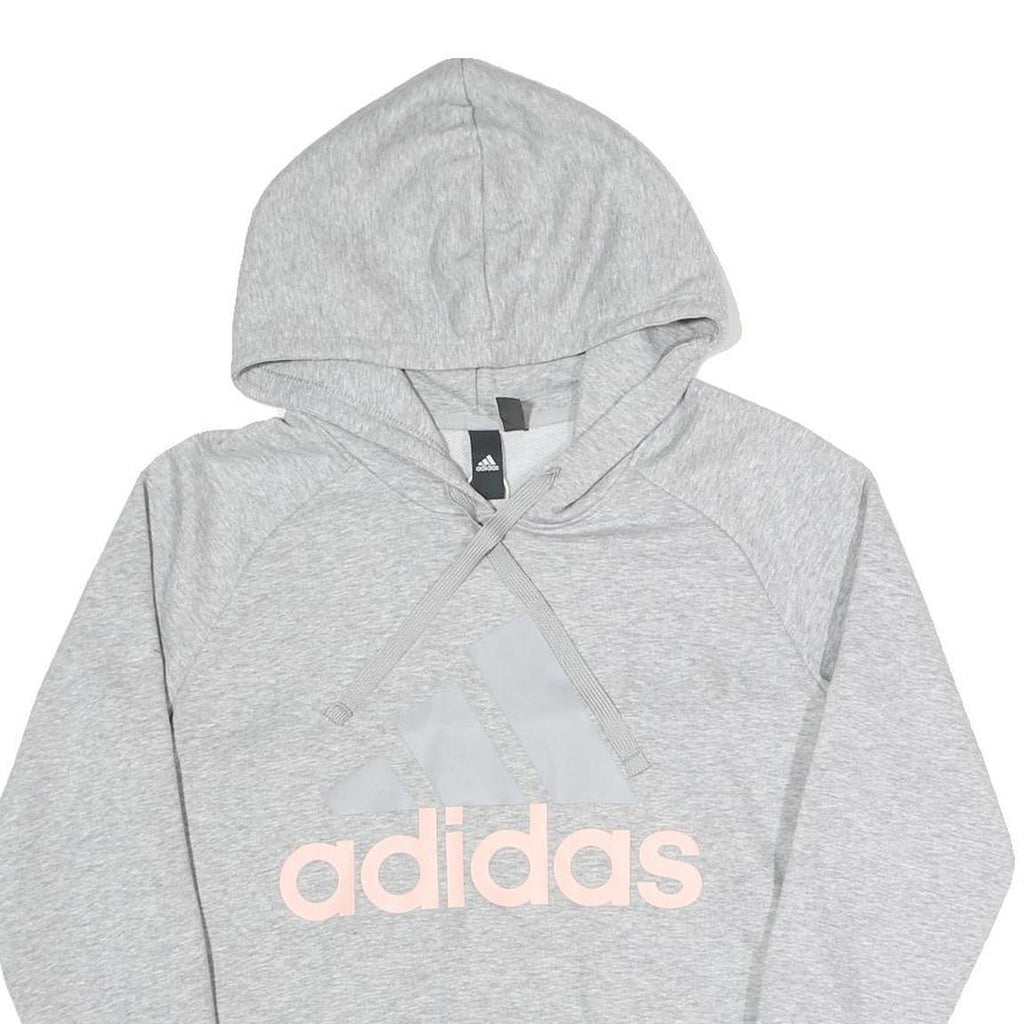 ADIDAS Womens Grey Hoodie M Cotton Blend Pullover Casual Sweatshirt