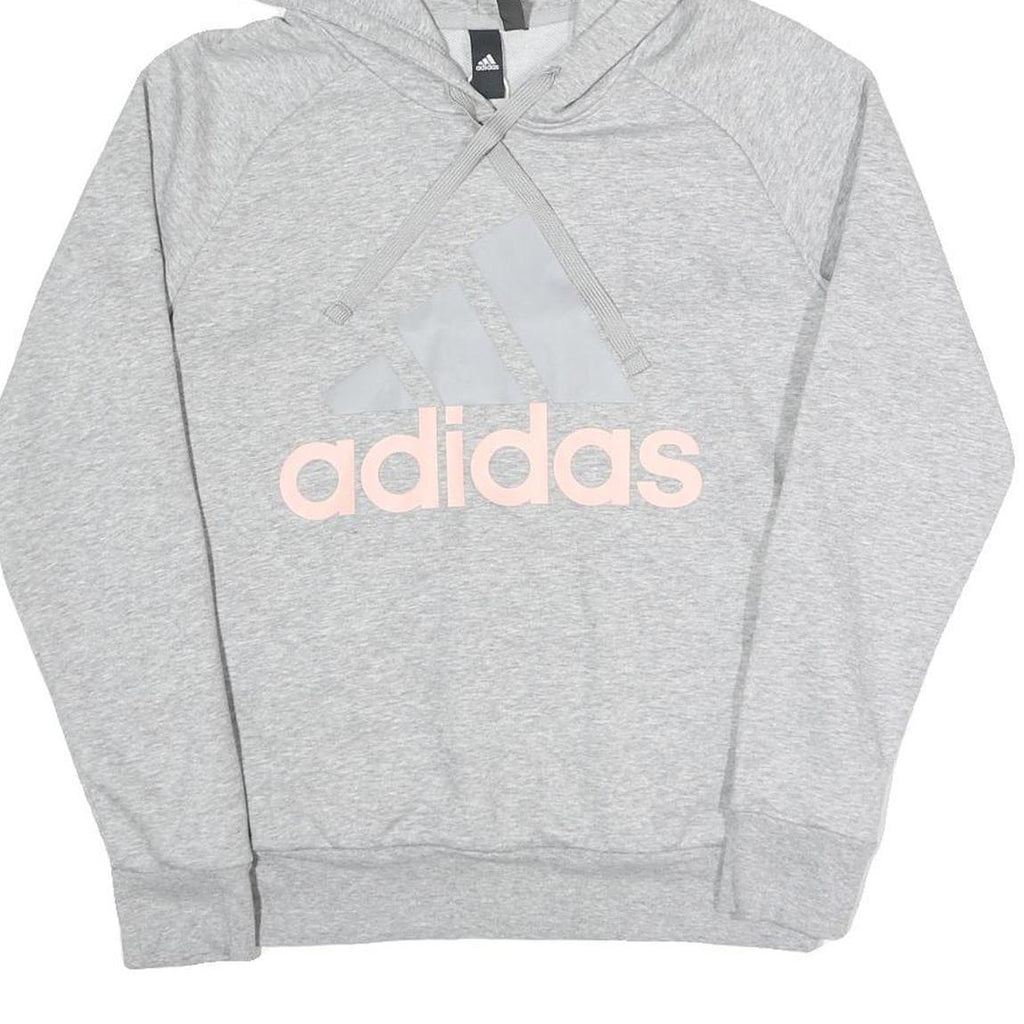 ADIDAS Womens Grey Hoodie M Cotton Blend Pullover Casual Sweatshirt
