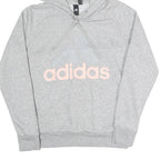 ADIDAS Womens Grey Hoodie M Cotton Blend Pullover Casual Sweatshirt