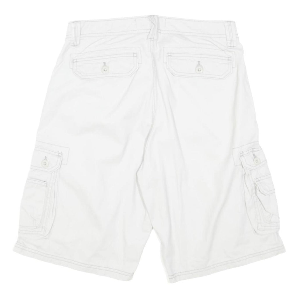 LEE Mens White Cargo Cotton Blend Shorts M W30 Casual Utility Pocketed