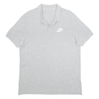 NIKE Mens Grey Short Sleeve Plain Polo Shirt XL Cotton Casual Sportswear