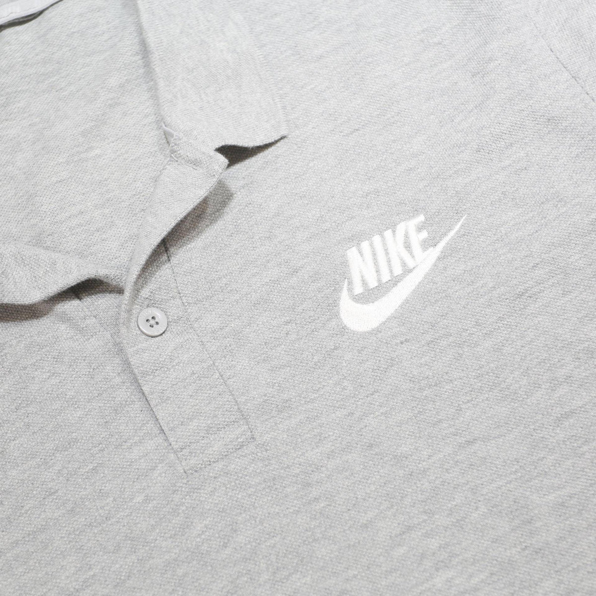 NIKE Mens Grey Short Sleeve Plain Polo Shirt XL Cotton Casual Sportswear