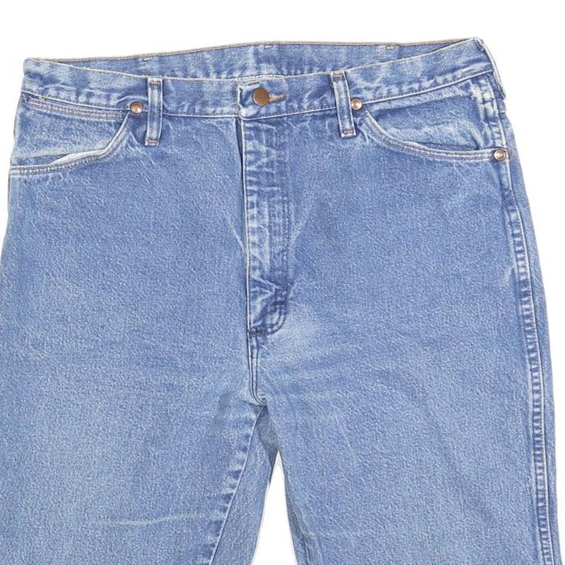 WRANGLER Mens Denim Blue Shorts L W36 Regular Fit Classic Cotton Blend Casual