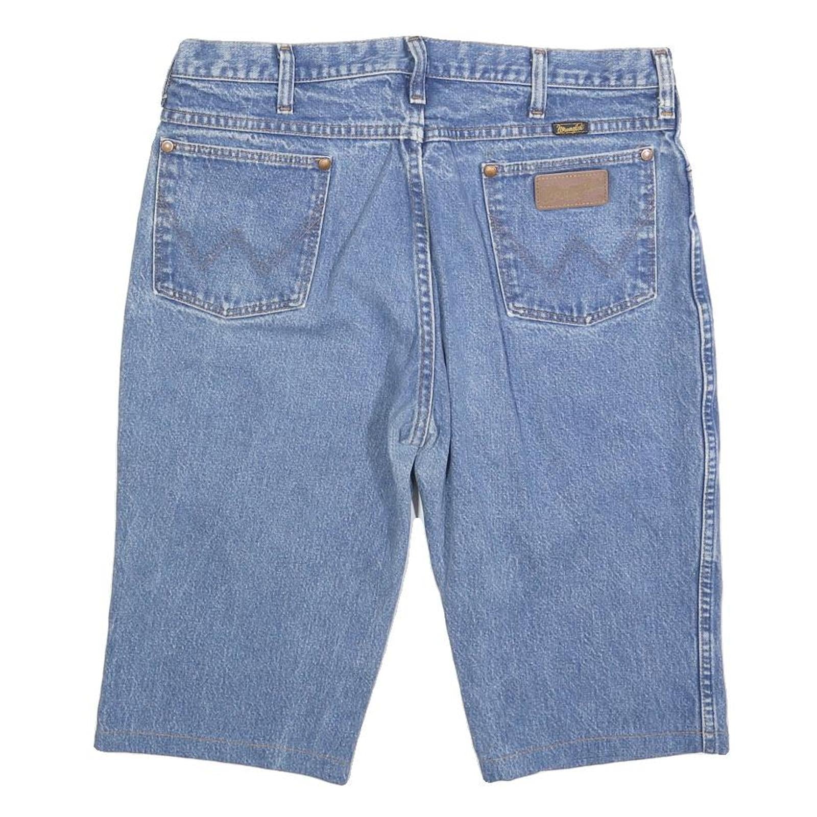 WRANGLER Mens Denim Blue Shorts L W36 Regular Fit Classic Cotton Blend Casual