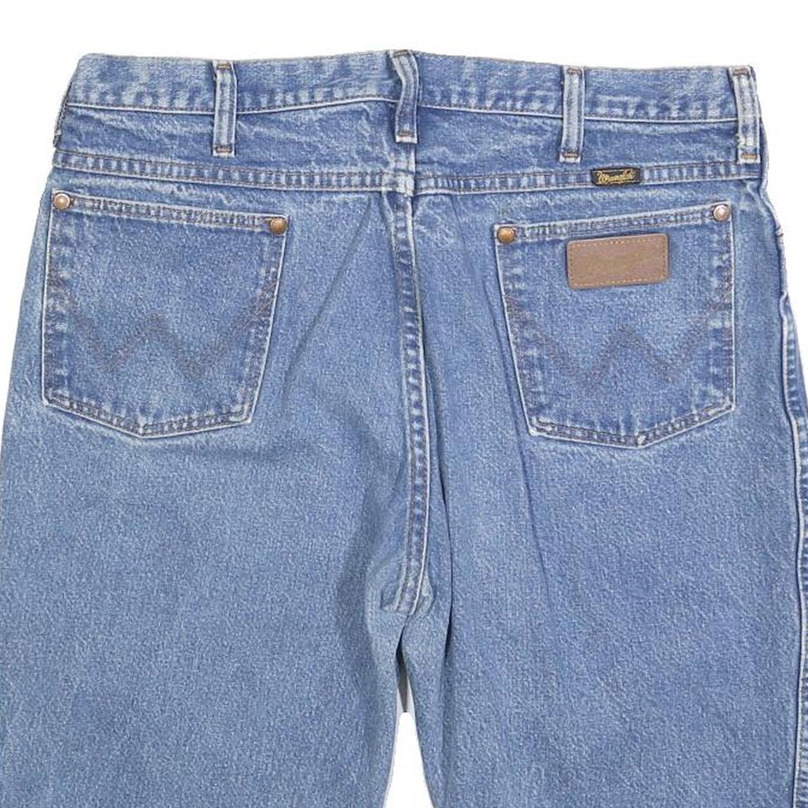 WRANGLER Mens Denim Blue Shorts L W36 Regular Fit Classic Cotton Blend Casual