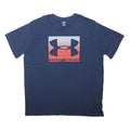 UNDER ARMOUR Mens Blue Cotton Blend Graphic T-Shirt 4XL Short Sleeve Crew Neck