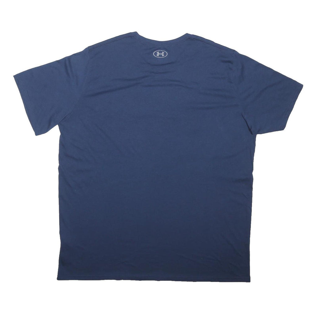 UNDER ARMOUR Mens Blue Cotton Blend Graphic T-Shirt 4XL Short Sleeve Crew Neck