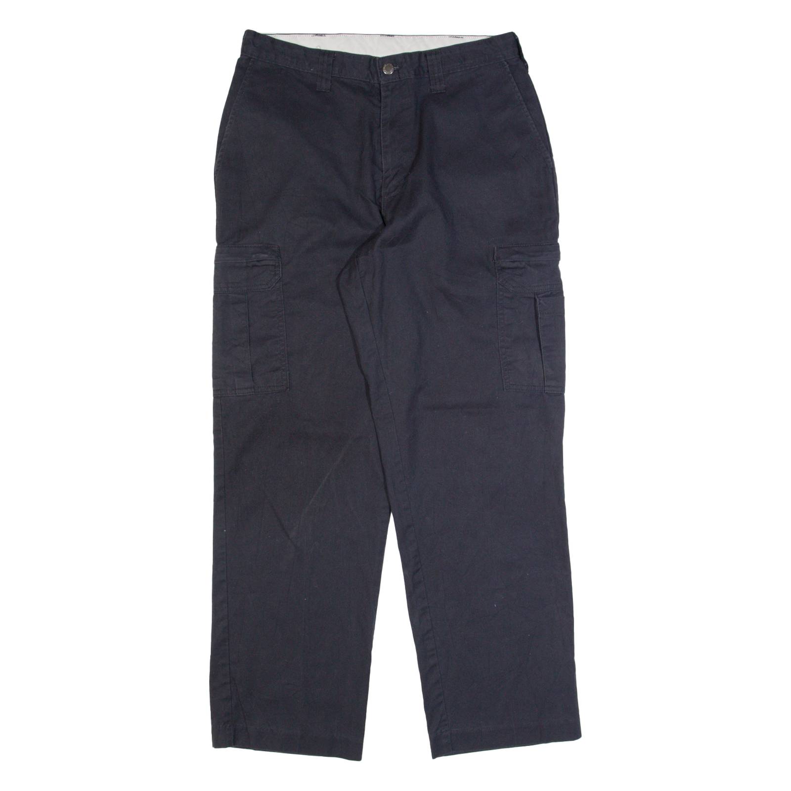 DICKIES Cargo Workwear Mens Trousers Blue Regular Straight W34 L32