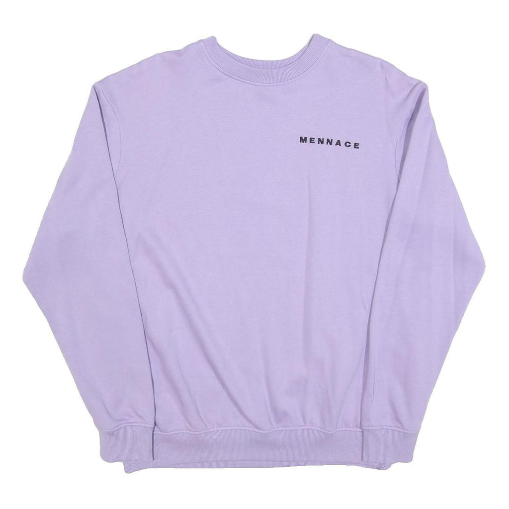 MENNACE Mens Lilac Sweatshirt S Crew Neck Cotton Blend Casual Pullover