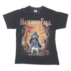 FRUIT OF THE LOOM Mens Black Hammerfall Band T-Shirt M Short Sleeve Crew Neck