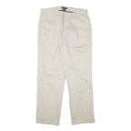 NAUTICA Mens Cotton Blend Cream Regular Straight Trousers W33 L30 Classic Style