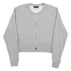DIESEL Womens Grey Cotton Blend Crew Neck S Zip Up Sweatshirt Casual