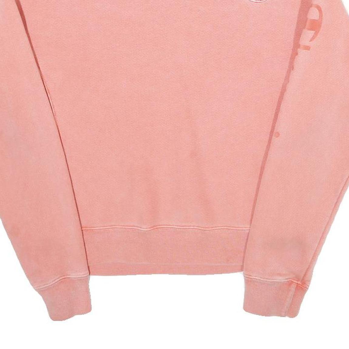 CHAMPION REVERSE WEAVE Womens Pink Cotton Blend Crew Neck Sweatshirt S Logo