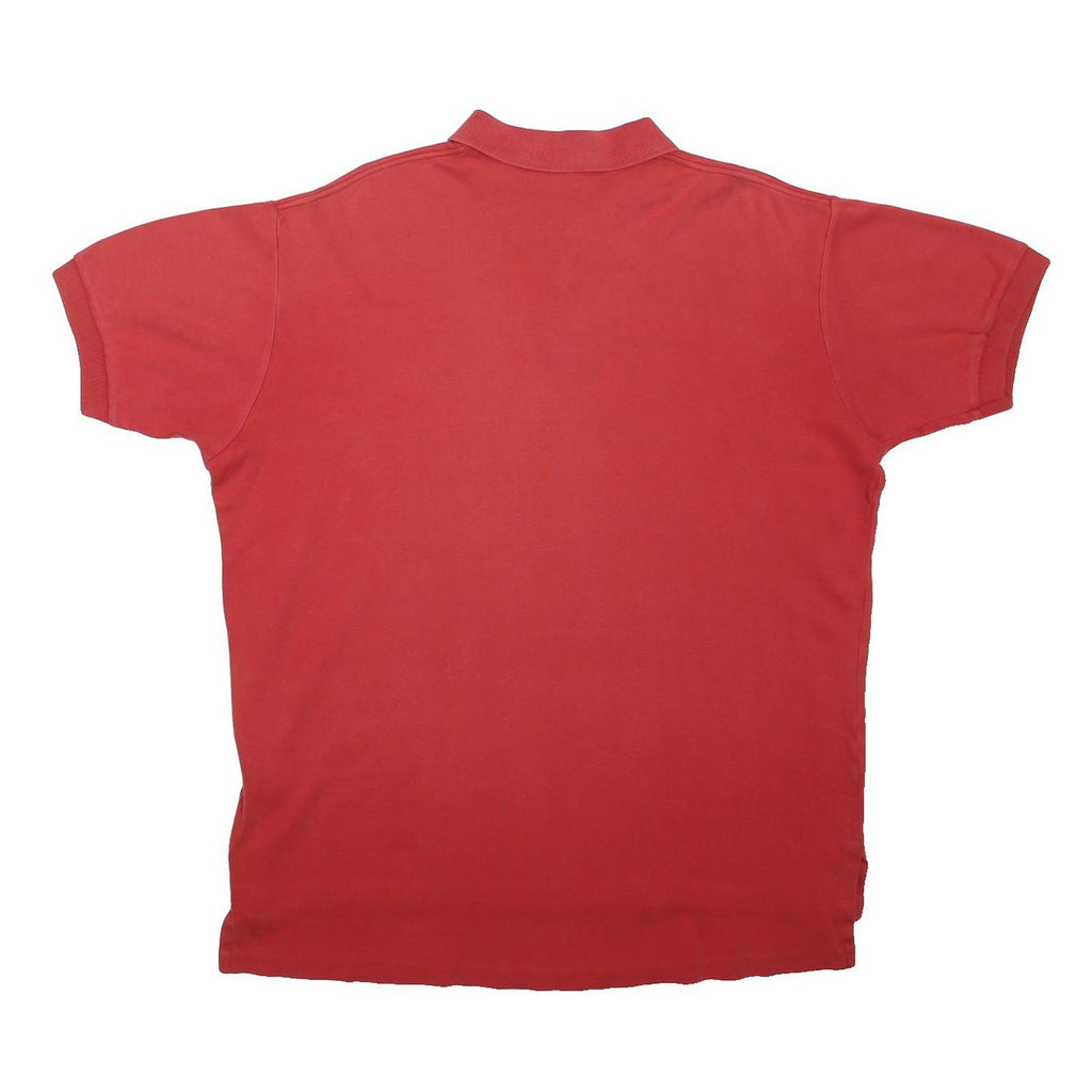 POLO RALPH LAUREN Mens Red Short Sleeve Plain Polo Shirt L Classic Cotton Blend
