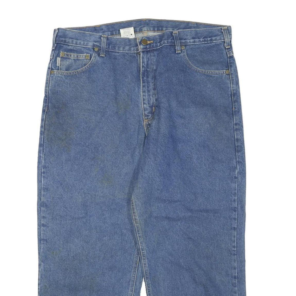 CARHARTT Mens Regular Fit Denim Blue Jeans W40 L26 Cotton Blend Zip Pocket