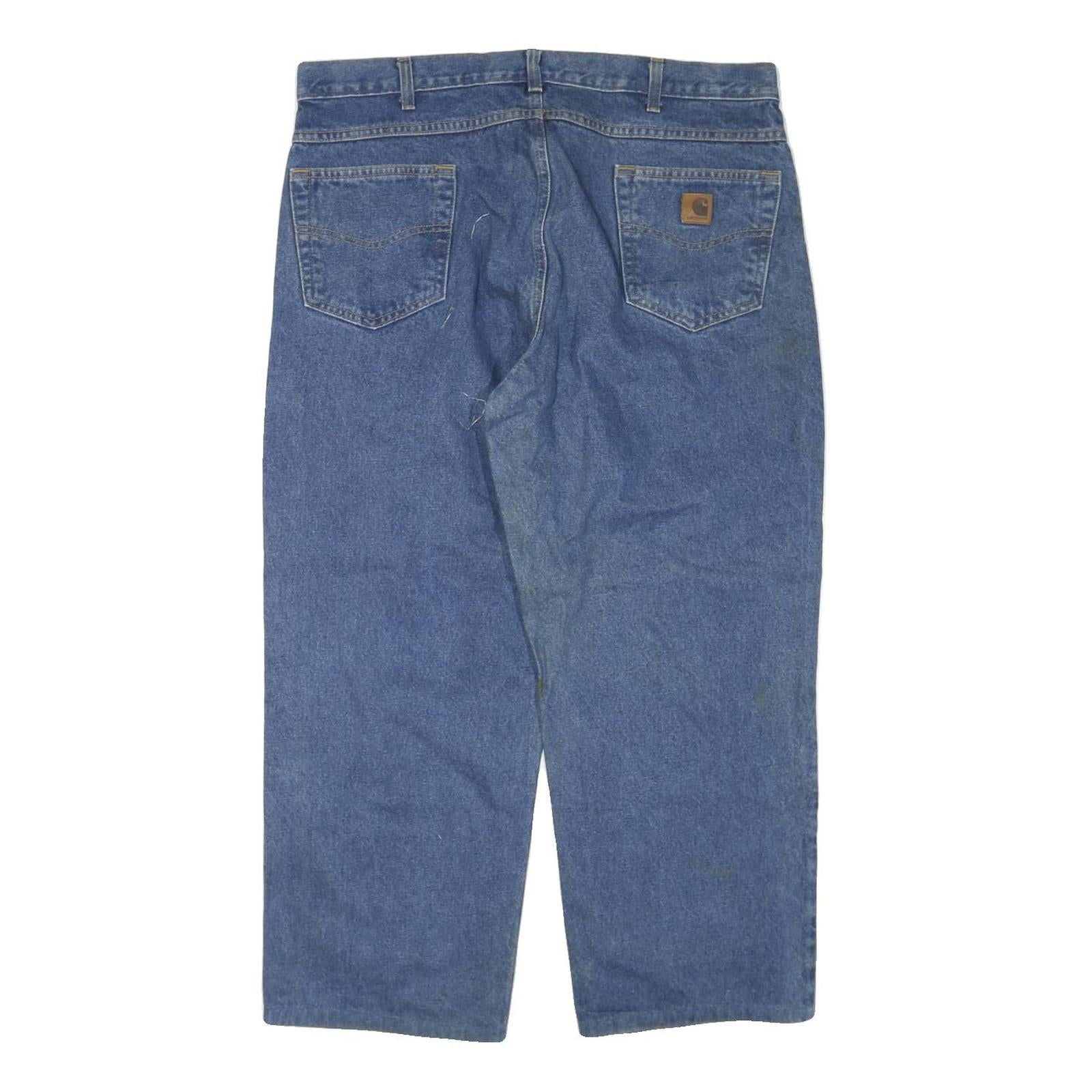 CARHARTT Mens Regular Fit Denim Blue Jeans W40 L26 Cotton Blend Zip Pocket