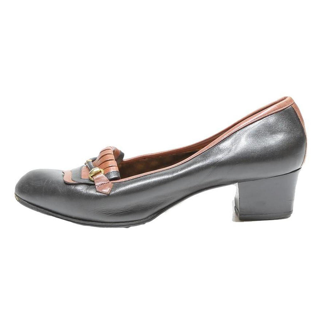 MELLUSO Womens Classic Loafer Shoes Black & Brown Leather UK 5 Comfortable Chic