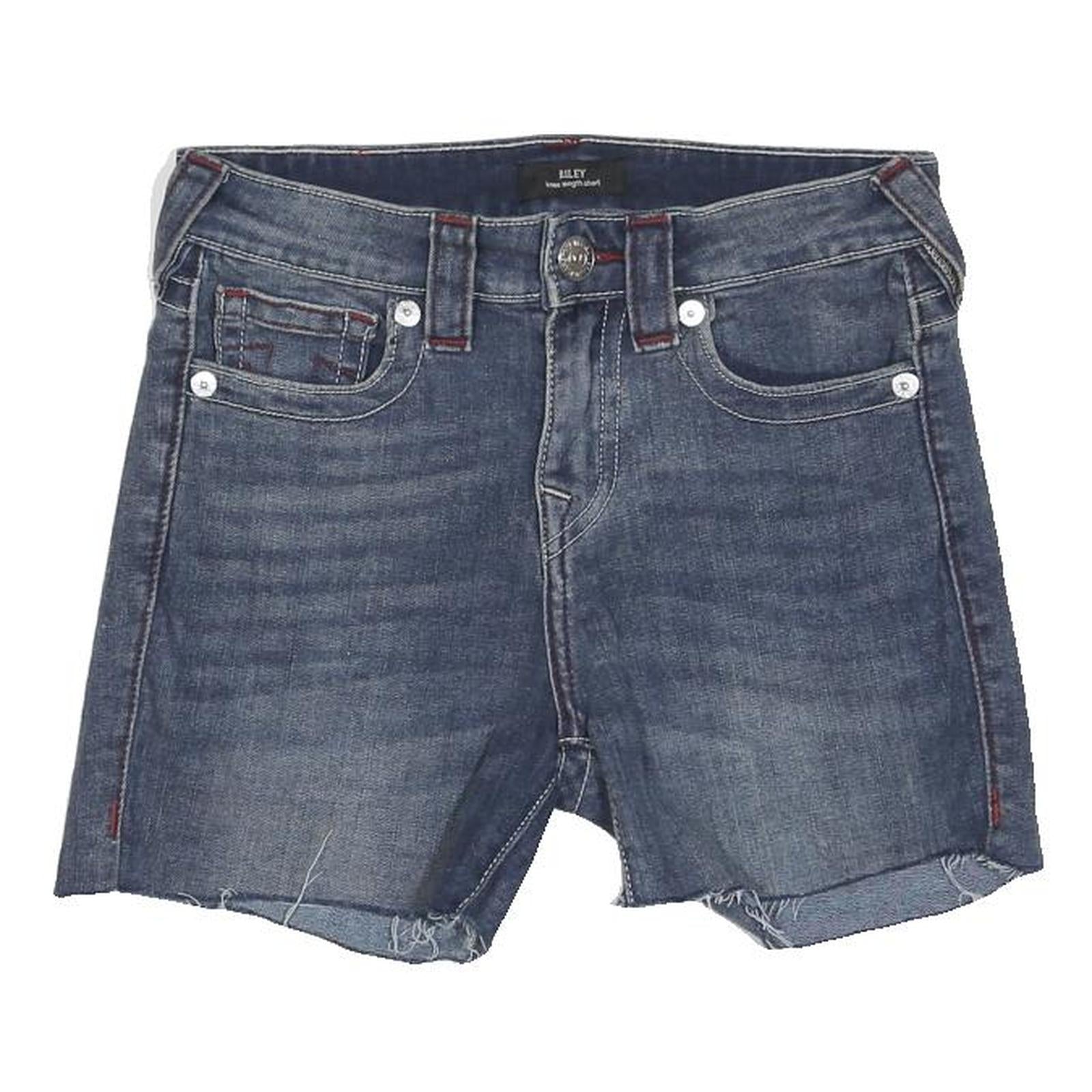 TRUE RELIGION Womens Denim Blue Cut-Off Shorts XS W27 Casual Summer