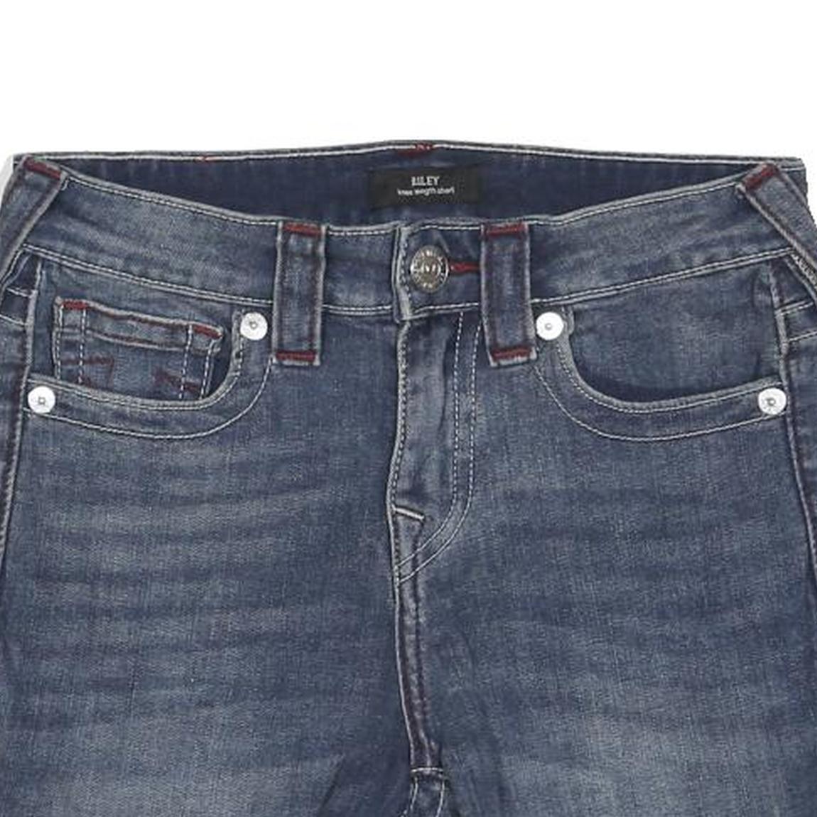 TRUE RELIGION Womens Denim Blue Cut-Off Shorts XS W27 Casual Summer