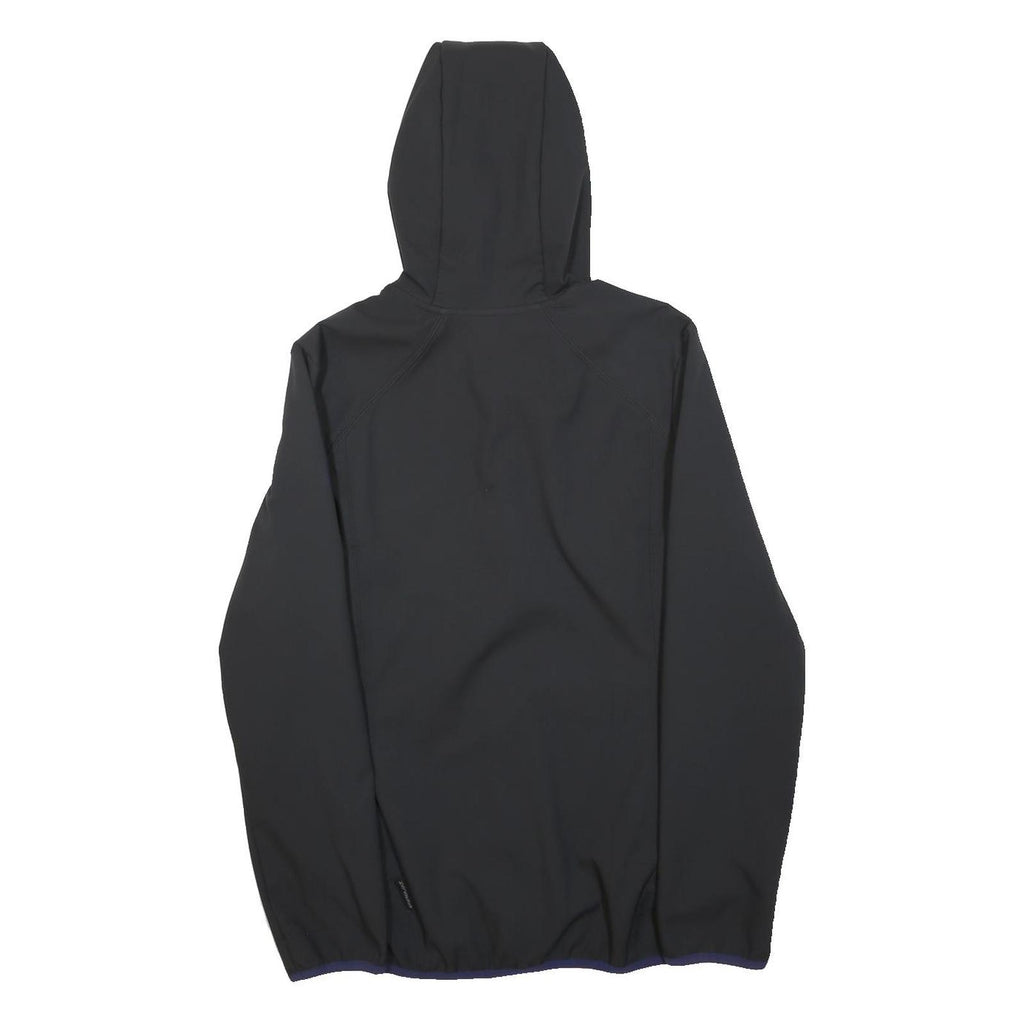 JACK WOLFSKIN Mens Black Navy Hooded Jacket S Polyester Zip Outdoor Lightweight
