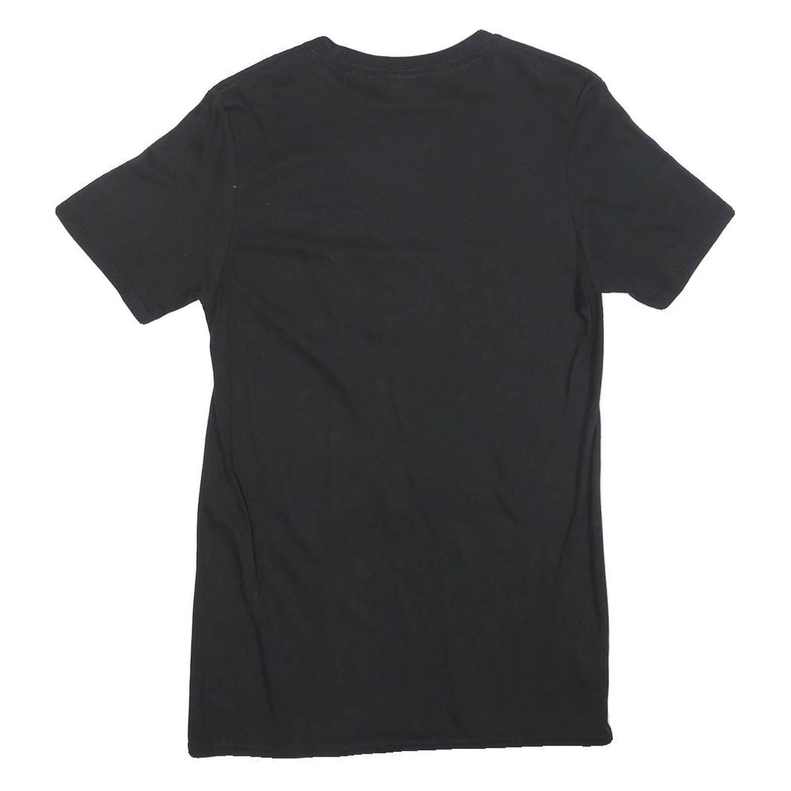 GILDAN Womens Black Wu-Tang Clan Graphic T-Shirt S Short Sleeve Crew Neck