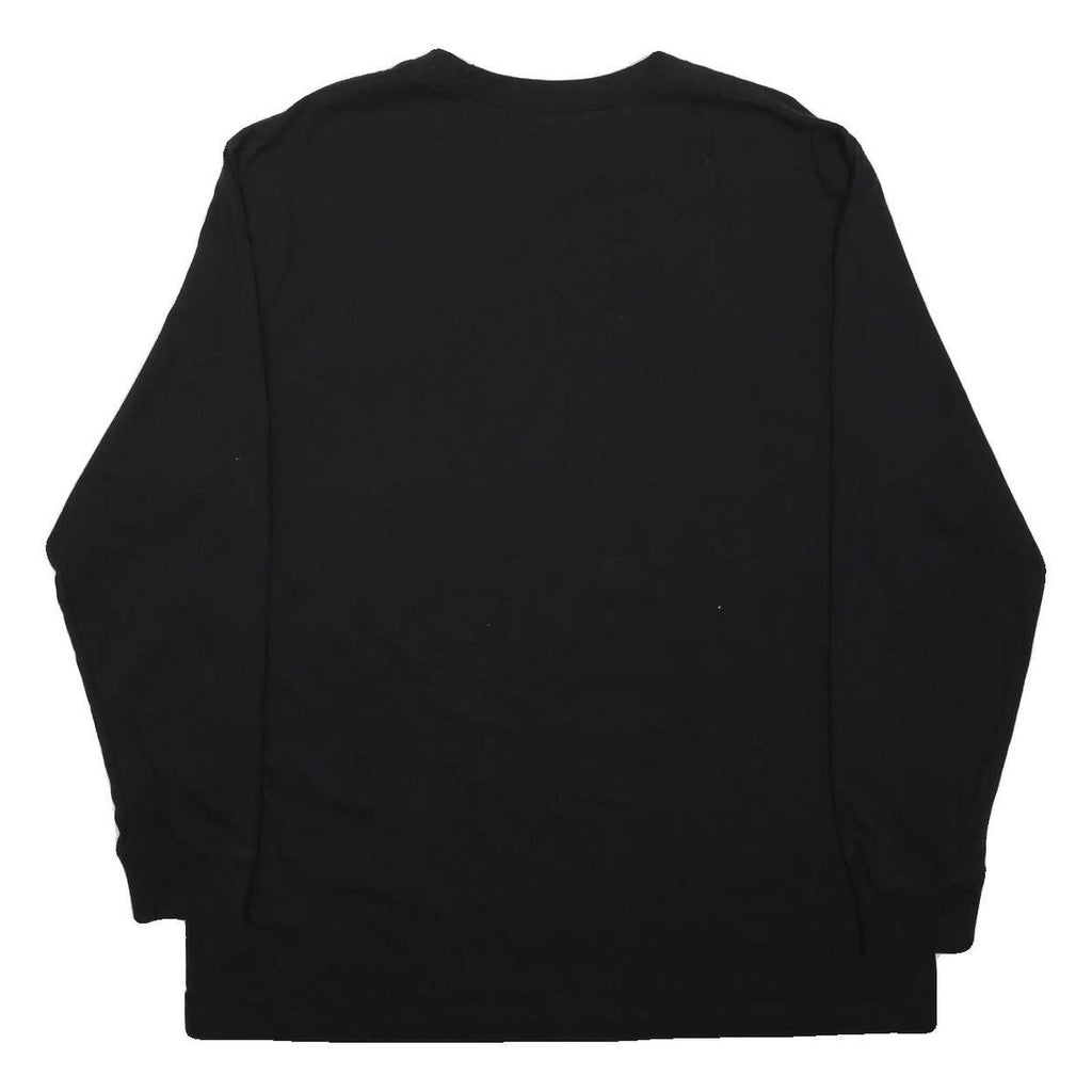 CARHARTT Mens Black Long Sleeve Crew Neck Plain XL Cotton Workwear T-Shirt