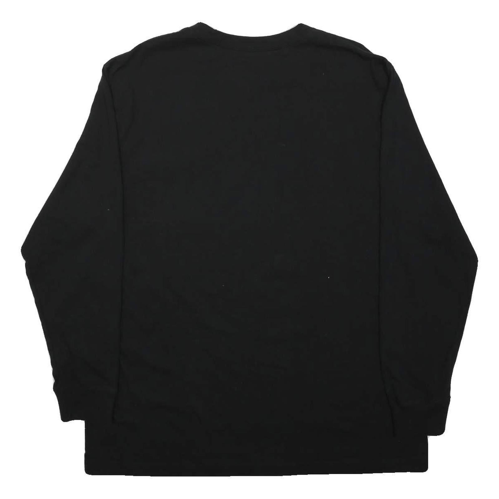 CARHARTT Mens Black Long Sleeve Crew Neck Plain XL Cotton Workwear T-Shirt