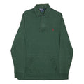 POLO RALPH LAUREN Mens Green Long Sleeve Plain M Cotton Polo Shirt