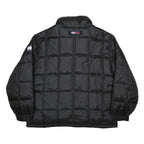 TOMMY HILFIGER Mens Black Nylon Puffer Jacket L Quilted Zip Closure Casual