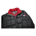 TOMMY HILFIGER Mens Black Nylon Puffer Jacket L Quilted Zip Closure Casual
