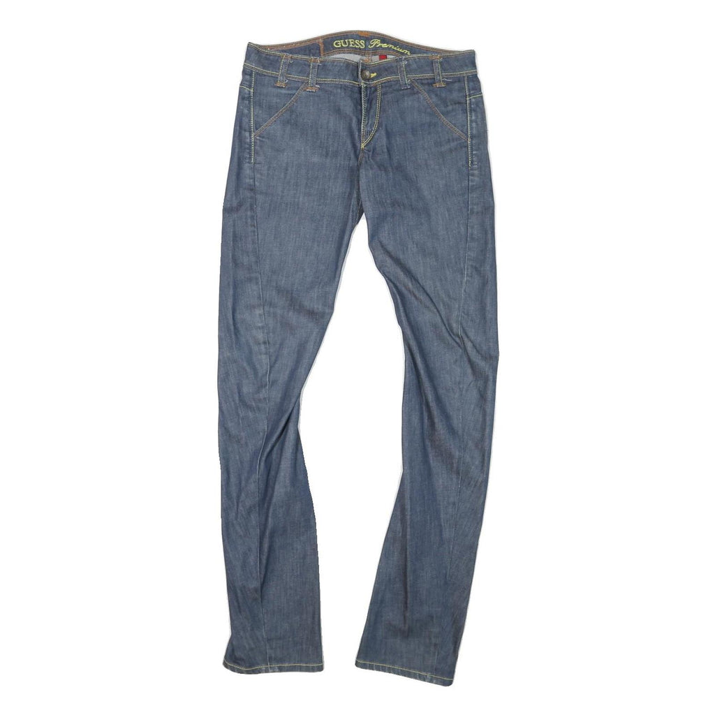 GUESS Womens Slim Blue Denim Slim Fit Jeans W29 L32 Zip Closure Stylish