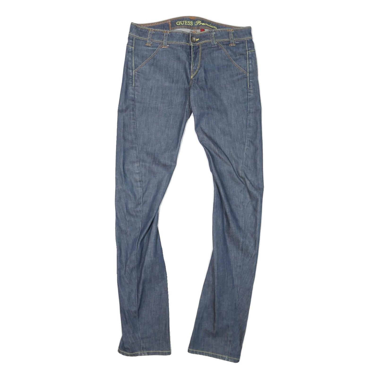 GUESS Womens Slim Blue Denim Slim Fit Jeans W29 L32 Zip Closure Stylish