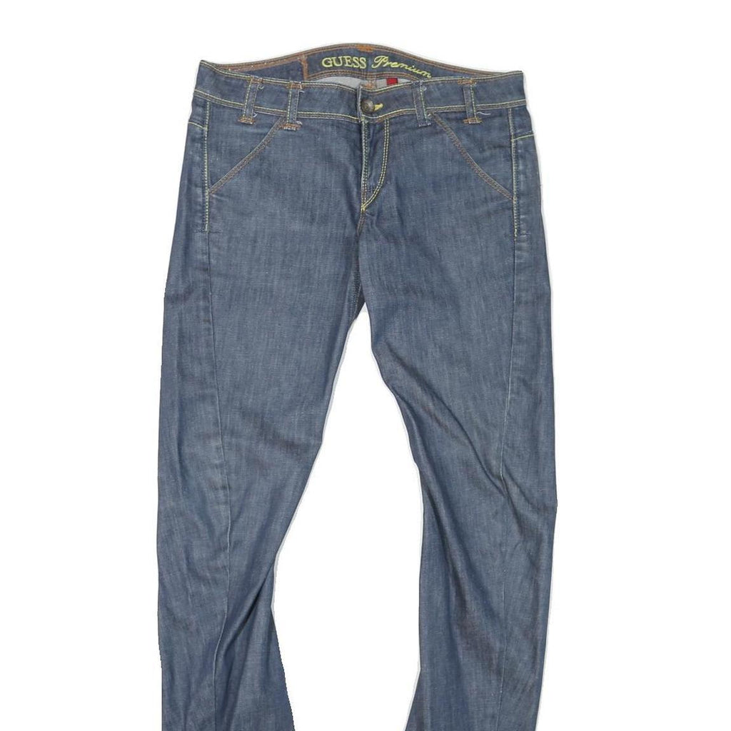 GUESS Womens Slim Blue Denim Slim Fit Jeans W29 L32 Zip Closure Stylish