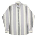 PANHANDLE SLIM Mens Grey & White Striped Cotton Shirt XL Button Down Casual