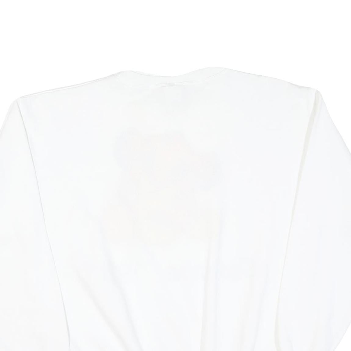 Womens White Cotton Sweatshirt Crew Neck M Lion Cub Graphic 1997 Vintage